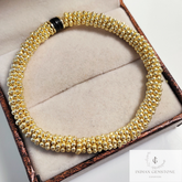 Gold Plated Plum Flower Beads Bracelet, Gold Tone Flower Beads, Bracelet Beads, Flower Spacer Gift Bracelet, Friendship Day Gift Bracelet